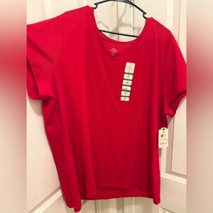 St. John's Bay Classic V-Neck Short Sleeve Tee - Red